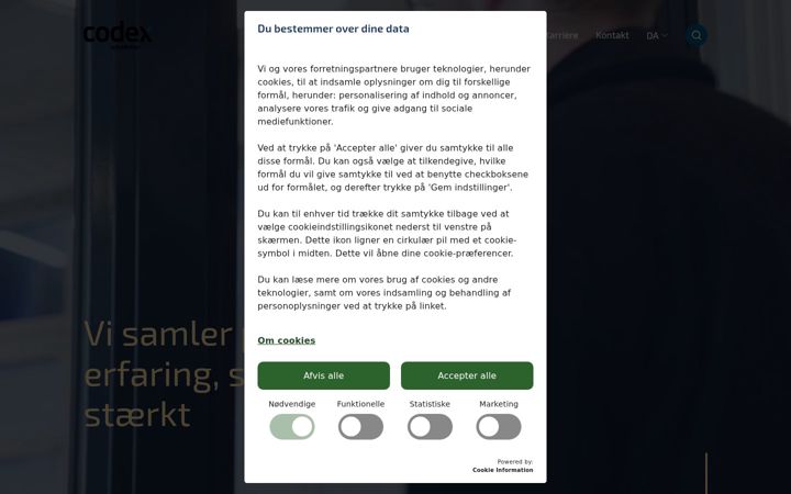 Screenshot of codexlaw.dk