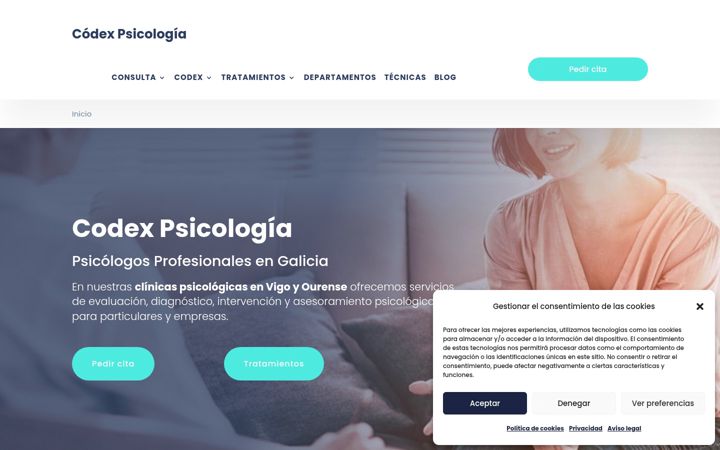 Screenshot of codexpsicologia.com