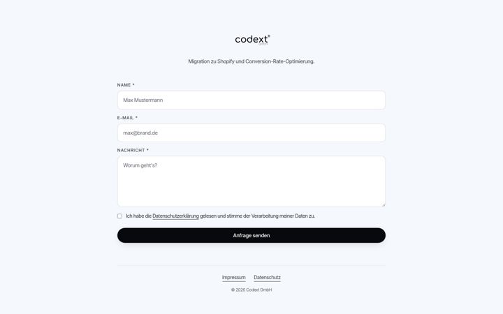 Screenshot of codext.de