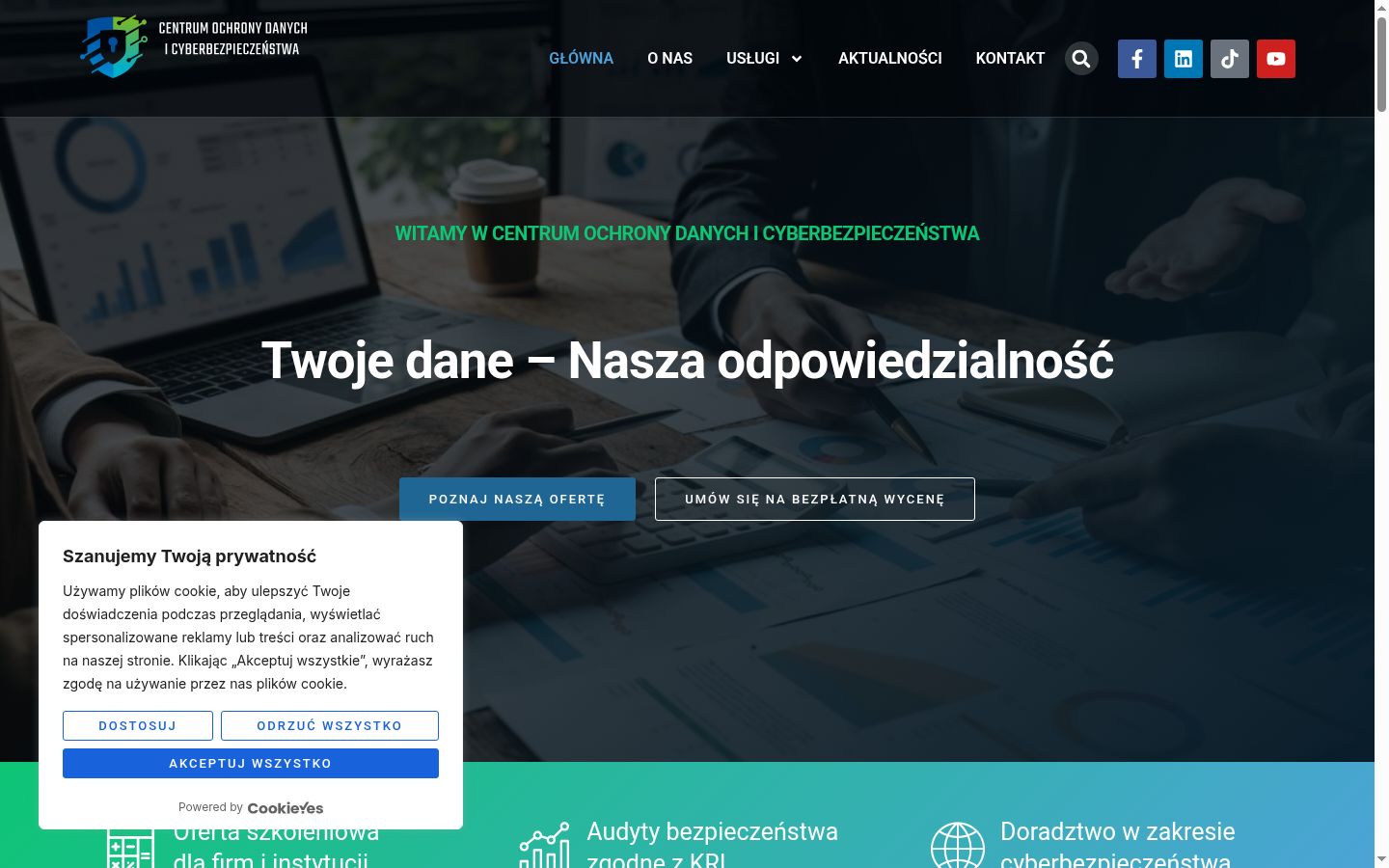 Screenshot of the consent banner shown before any interaction
