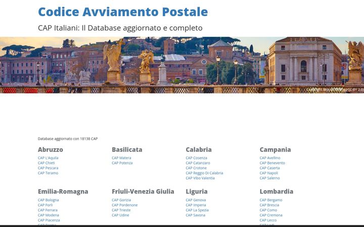 Screenshot of codice-avviamento-postaleit.com