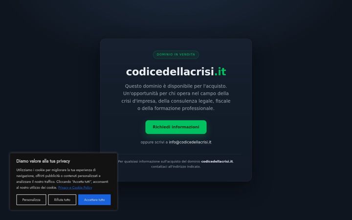 Skærmbillede af codicedellacrisi.it