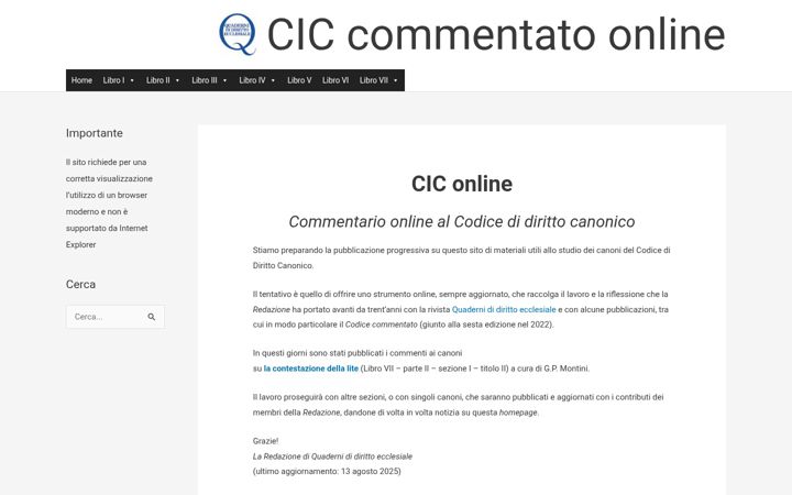 Captură de ecran a codicedirittocanonico.org