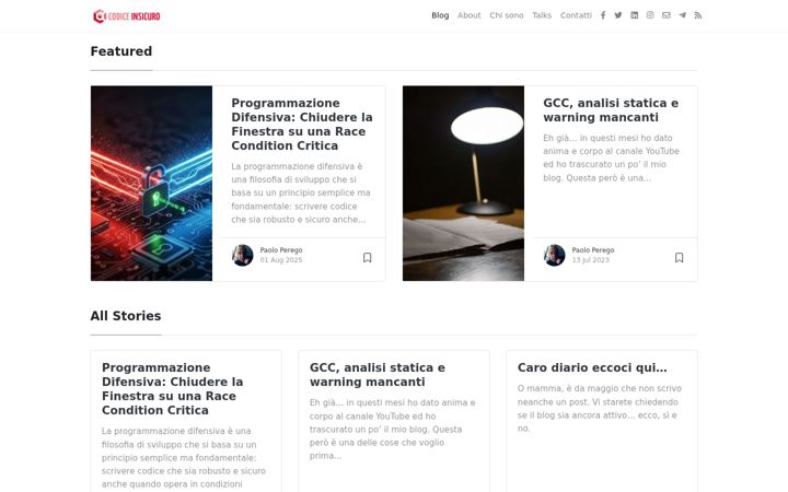 Screenshot of codiceinsicuro.it