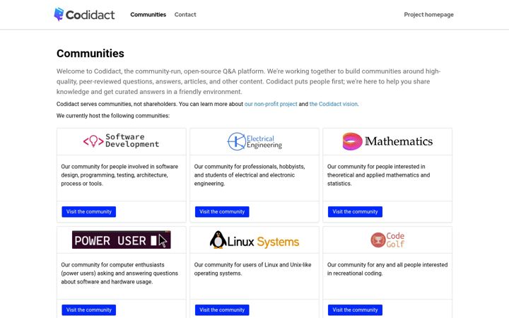 Screenshot of codidact.com