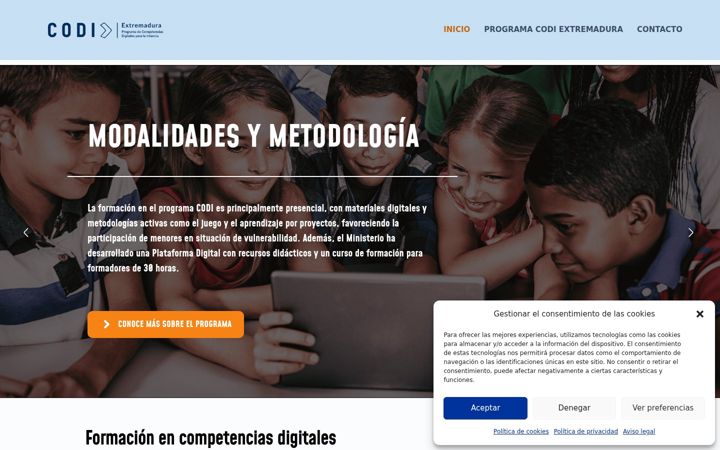 Skärmbild av codiextremadura.es