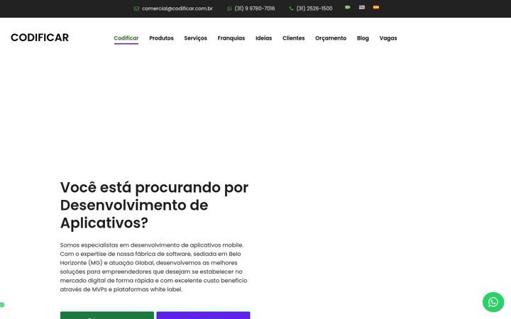 Posnetek zaslona codificar.com.br