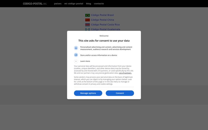 Screenshot of codigo-postal.org