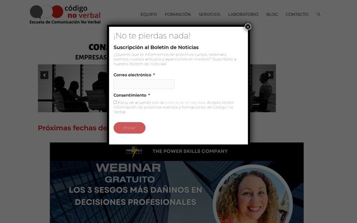 Screenshot of codigonoverbal.com