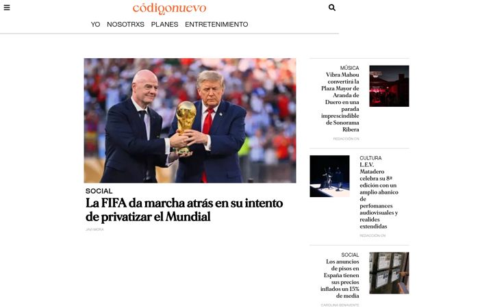 Screenshot of codigonuevo.com