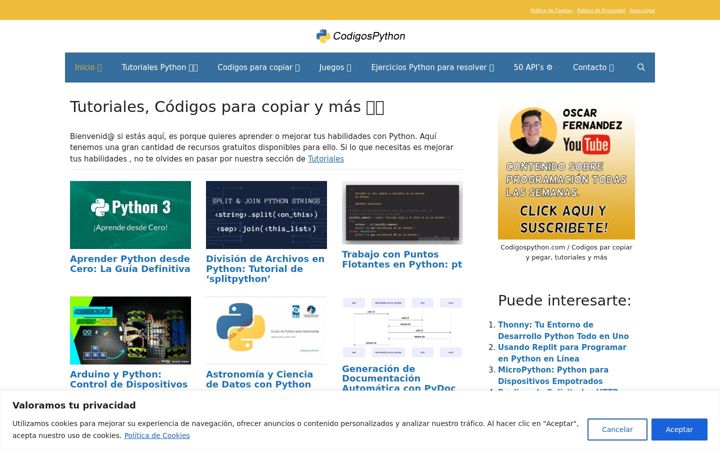 Screenshot of codigospython.com
