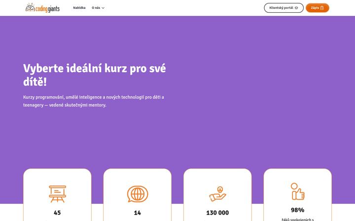 Екранна снимка на codinggiants.cz