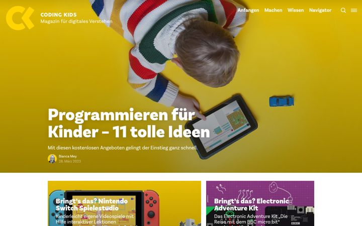 Screenshot of codingkids.de
