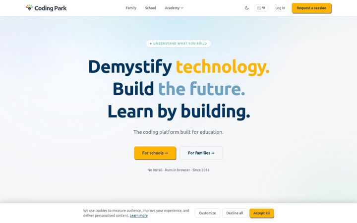 Екранна снимка на codingpark.io