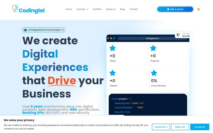 Screenshot of codingtel.com