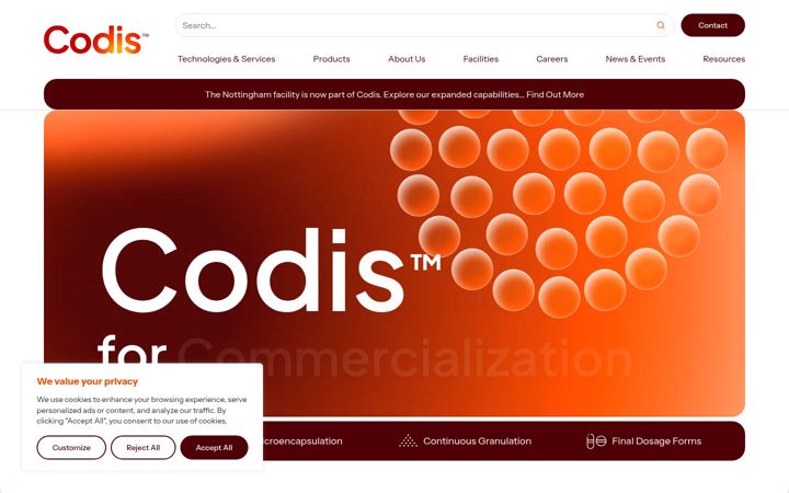 Screenshot of codis.com
