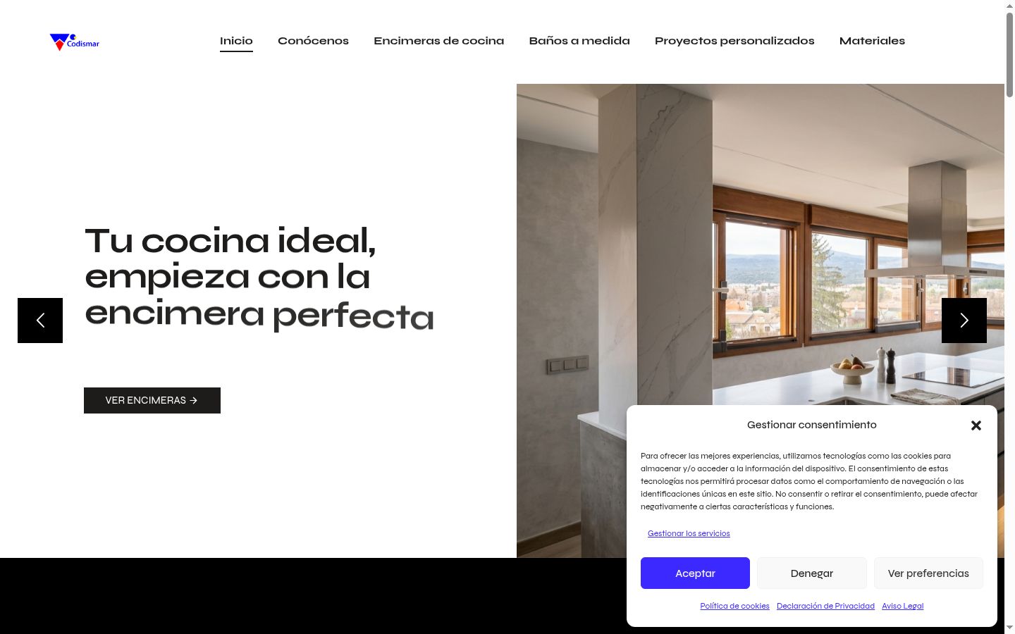 Captura de ecrã do banner de consentimento apresentado antes de qualquer interação