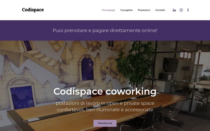 Snímek obrazovky codispace.it