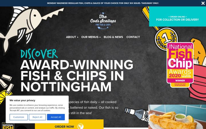 Screenshot of codsscallops.com