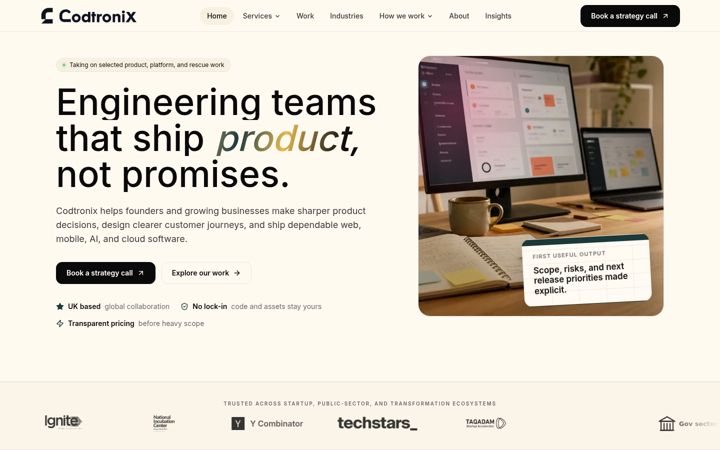 Screenshot of codtronix.com