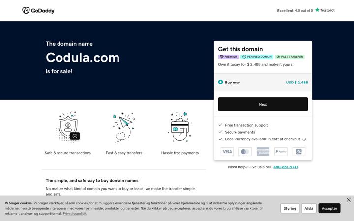 Screenshot of codula.com