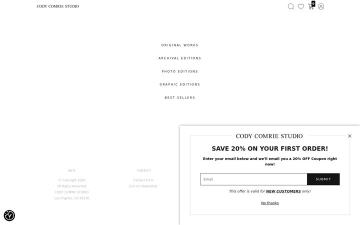 Screenshot of codycomriestudio.com