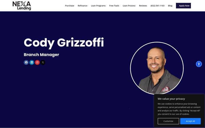 Screenshot of codygrizzoffi.com