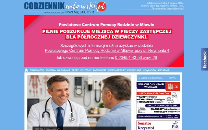 Screenshot of codziennikmlawski.pl