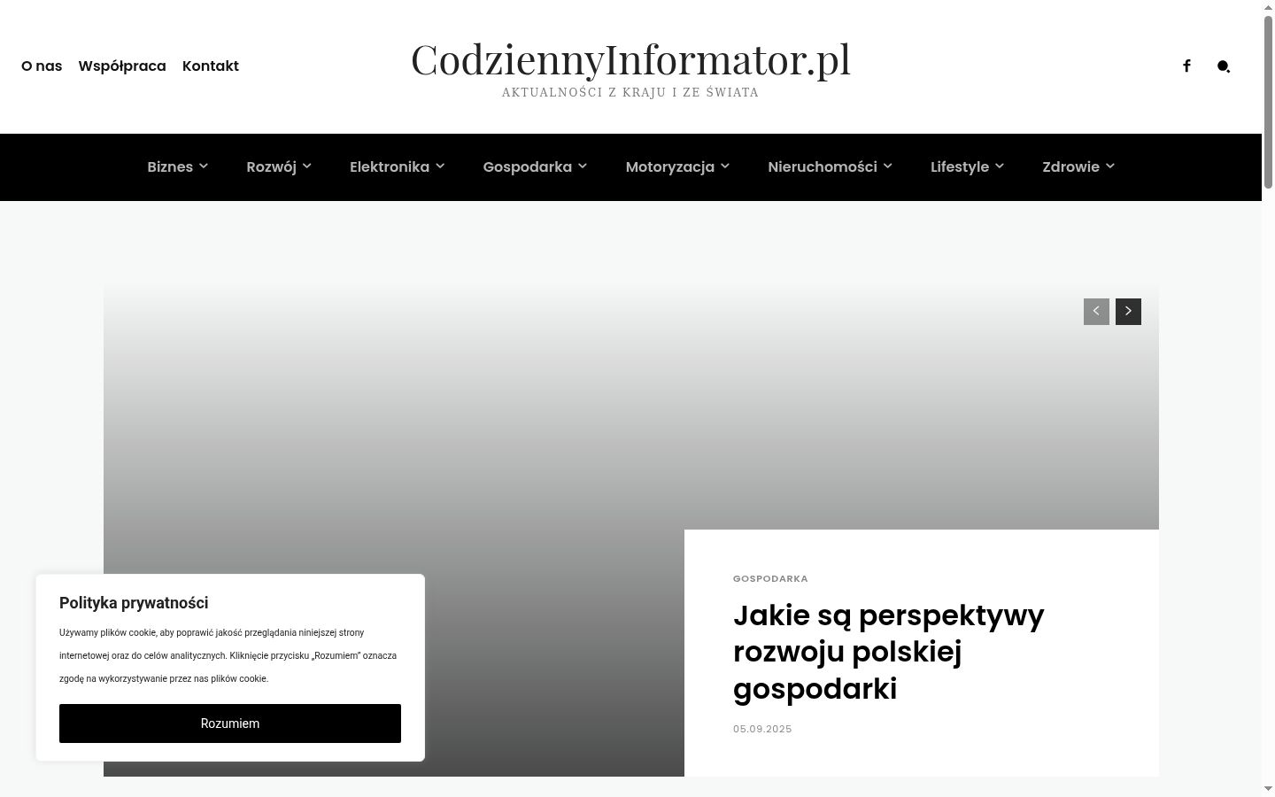 Zrzut ekranu banera zgody wyświetlanego przed jakąkolwiek interakcją
