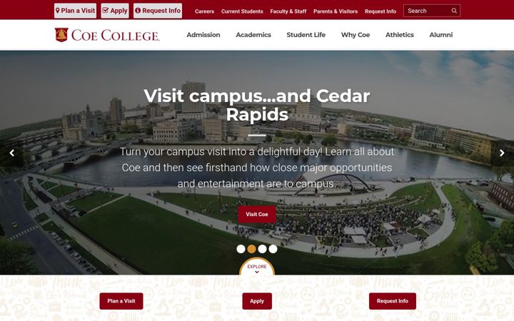 Екранна снимка на coe.edu