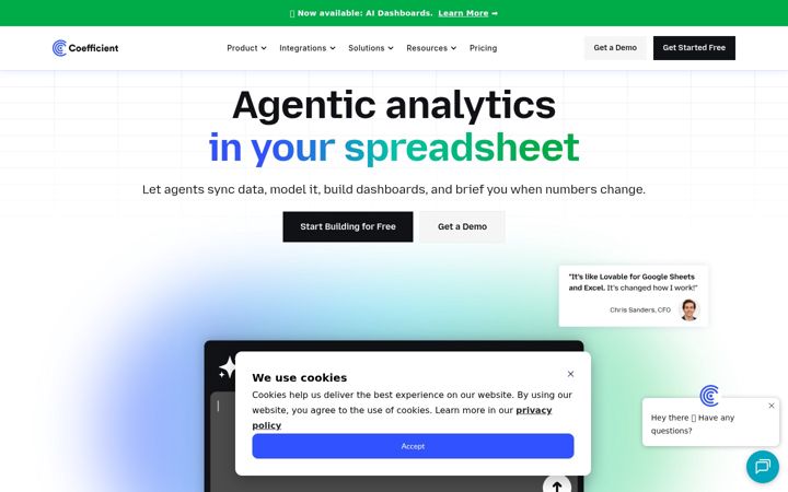 Screenshot of coefficient.io