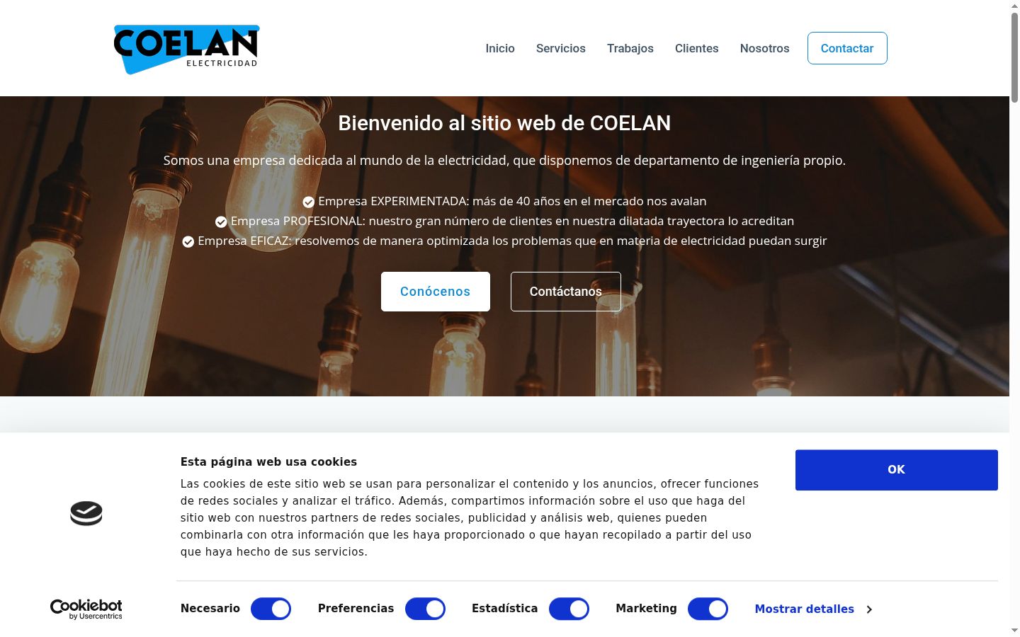 Screenshot del banner di consenso mostrato prima di qualsiasi interazione
