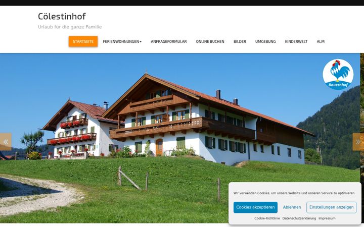 Screenshot of coelestinhof.de