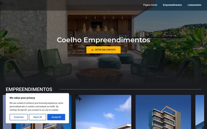 Posnetek zaslona coelhoempreendimentos.com.br