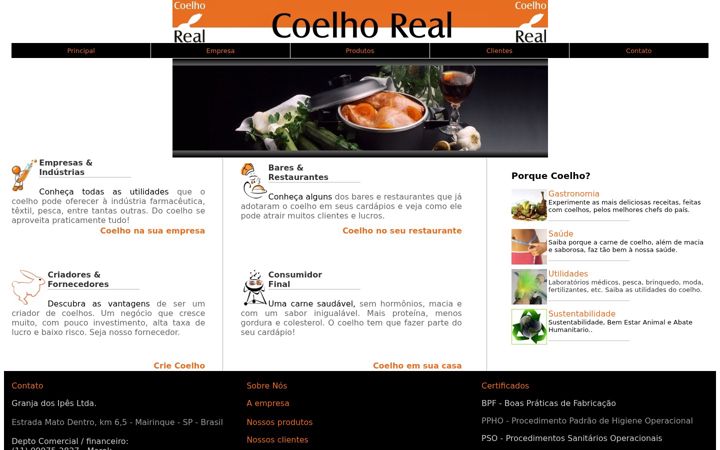 Posnetek zaslona coelhoreal.com.br