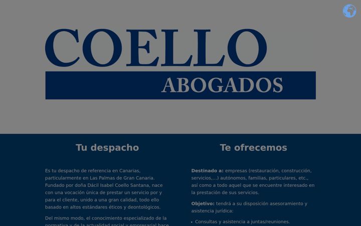 Screenshot of coelloabogados.net