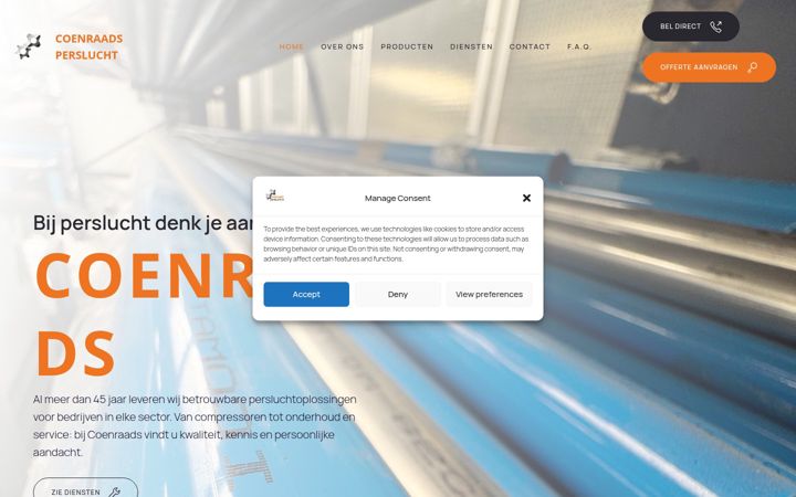 Posnetek zaslona coenraadsperslucht.nl