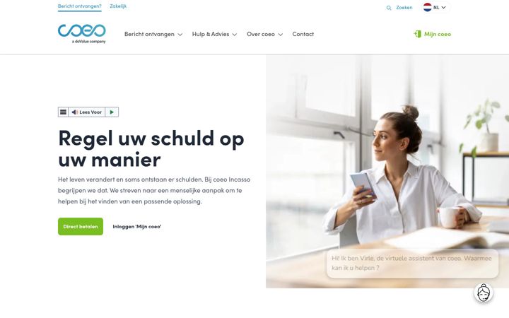Screenshot of coeo-incasso.be