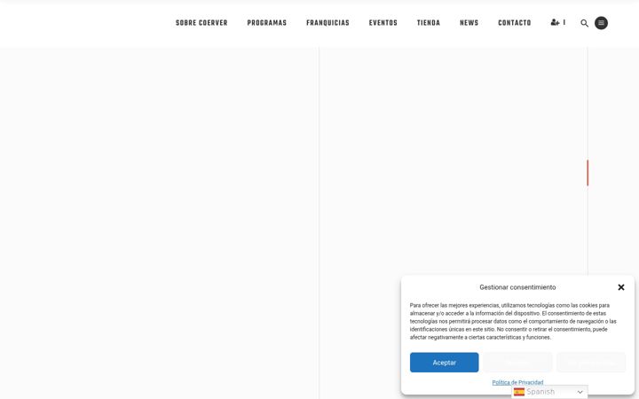 Captura de ecrã de coerver.es