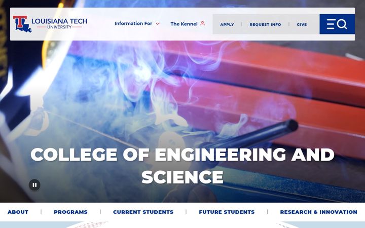 Screenshot von coes.latech.edu