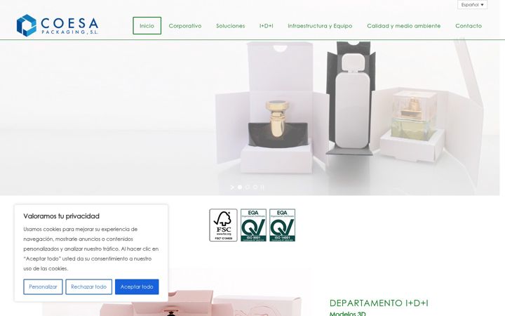 Screenshot of coesapackaging.com