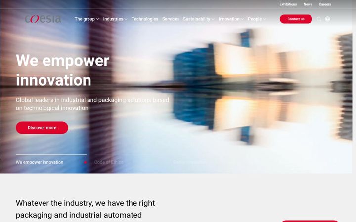 Screenshot of coesia.com