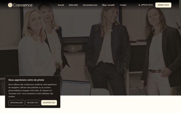 Skærmbillede af coessence.fr