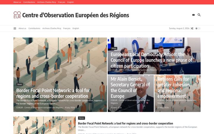 Skjermbilde av coeureuropa.eu