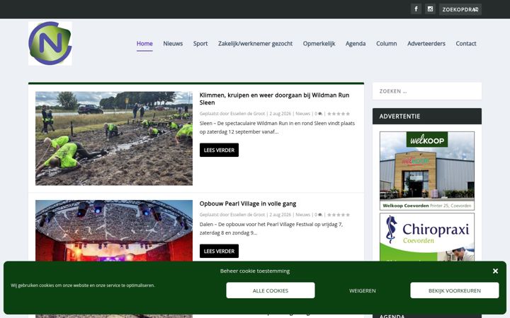 Screenshot of coevordernieuws.nl