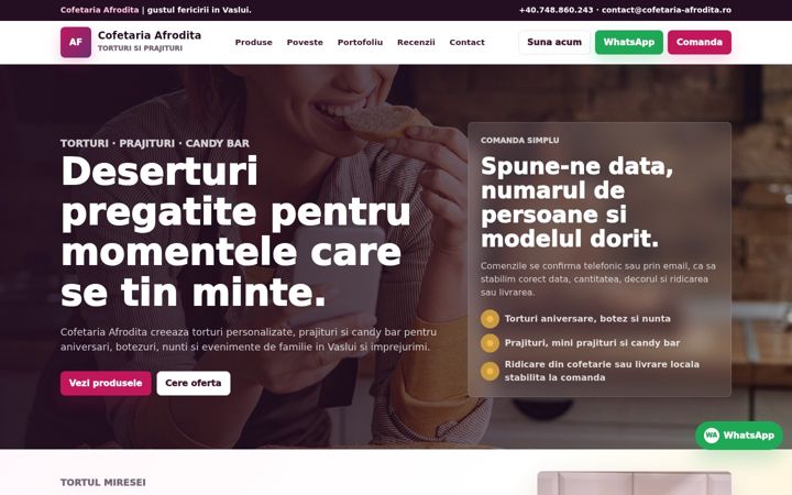 Screenshot van cofetaria-afrodita.ro