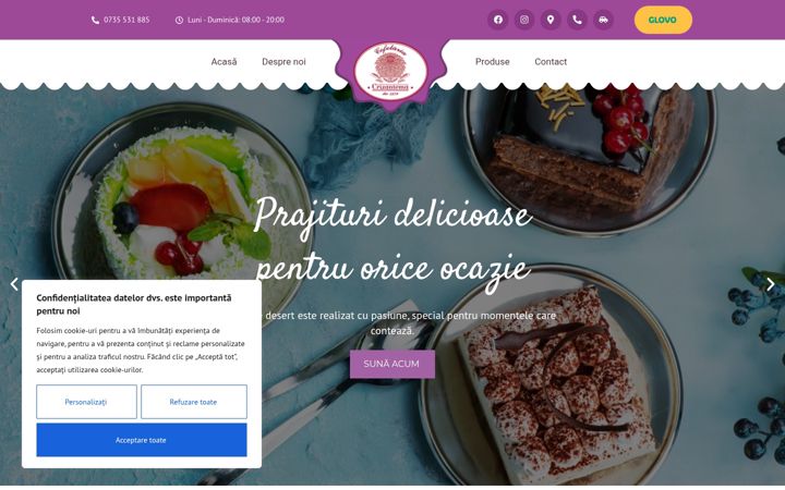 Screenshot van cofetariacrizantema.ro