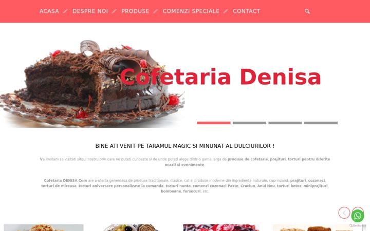 Screenshot of cofetariadenisa.ro