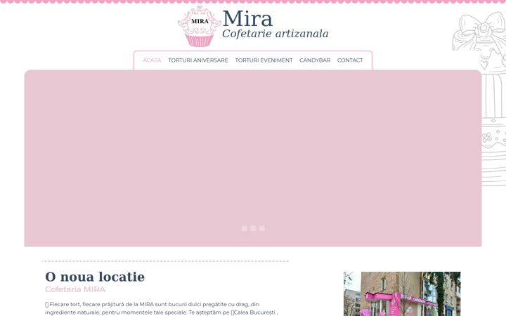Screenshot of cofetariamira.ro