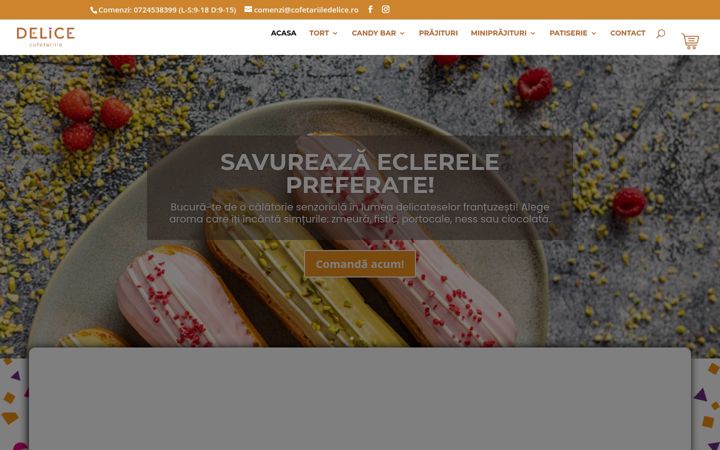 Screenshot of cofetariiledelice.ro